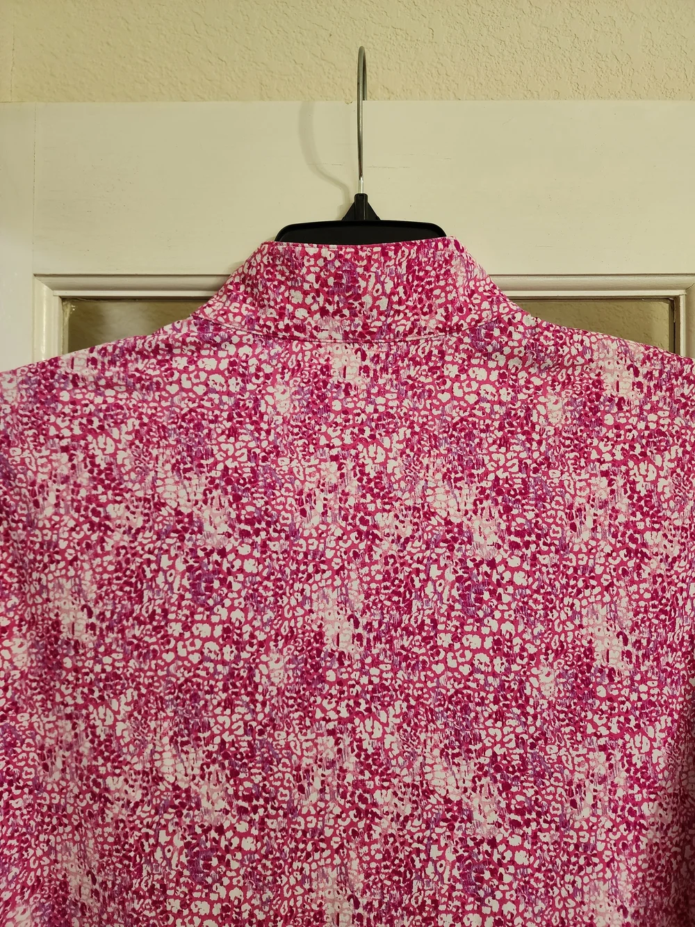 IBKUL XXL Pink Animal Print Mock Neck 1/4 Zip UPF 50 Golf Top - Picture 7 of 11
